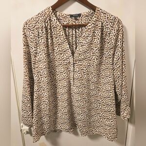 NYDJ Women's Leopard Print Top Sz L